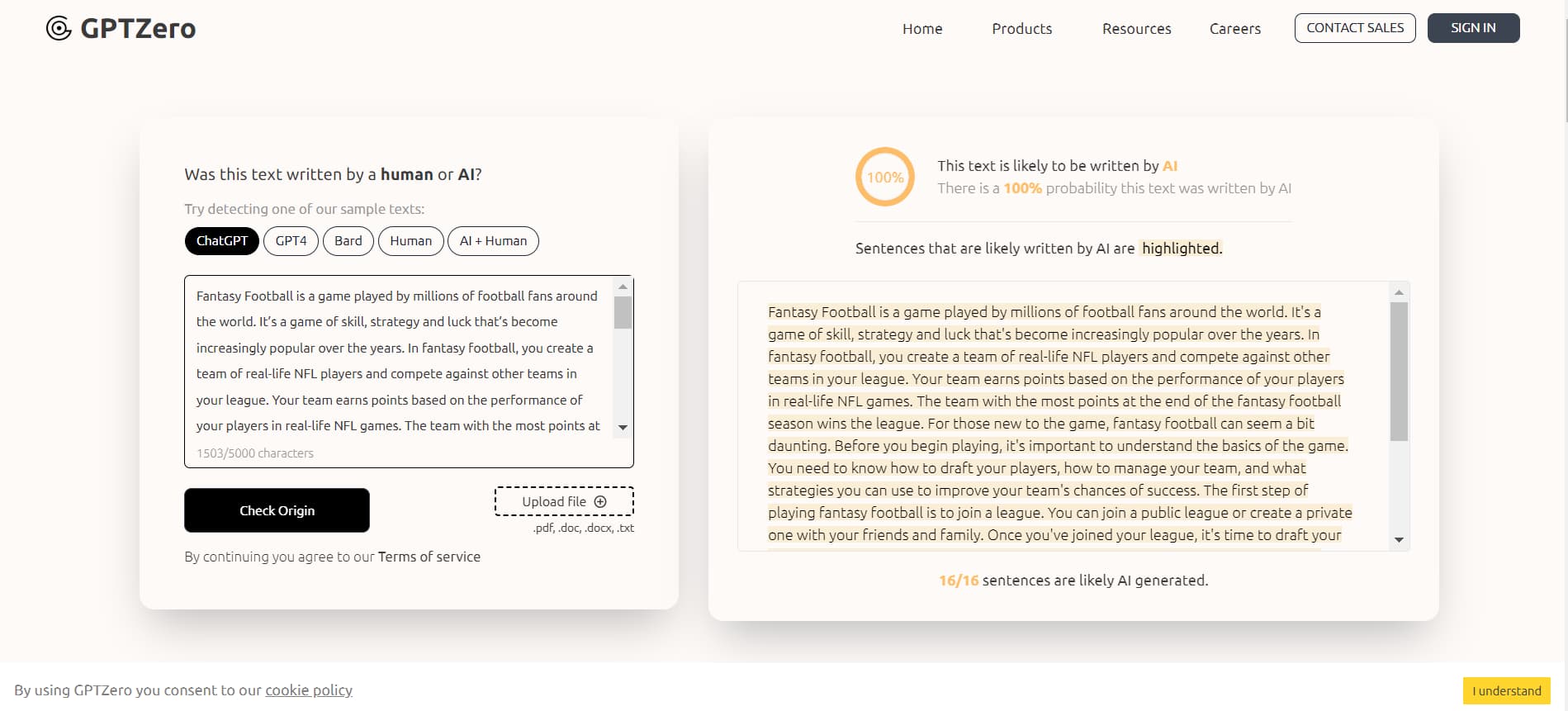 AI Content Detector - GPTZero