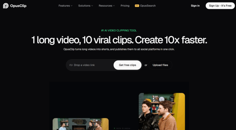 OpusClip Homepage