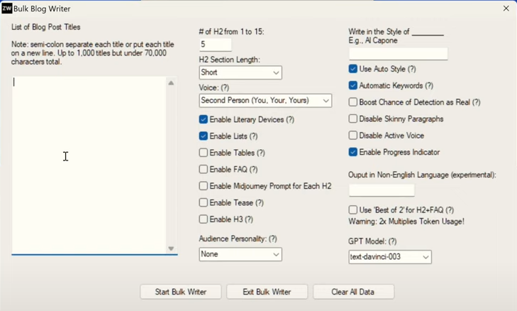 ZimmWriter - Bulk Blog Writer