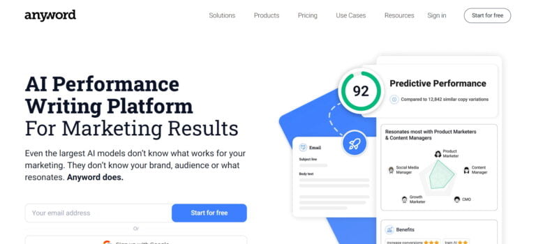 Anyword Review - Homepage