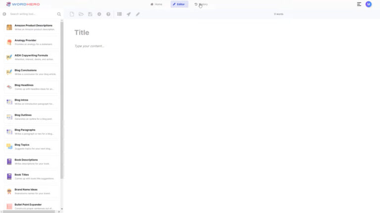 WordHero Review - Editor