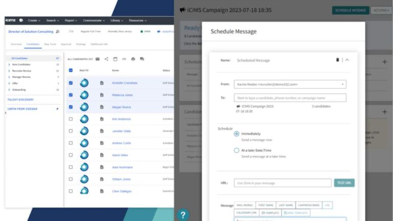 icims - message shceduling