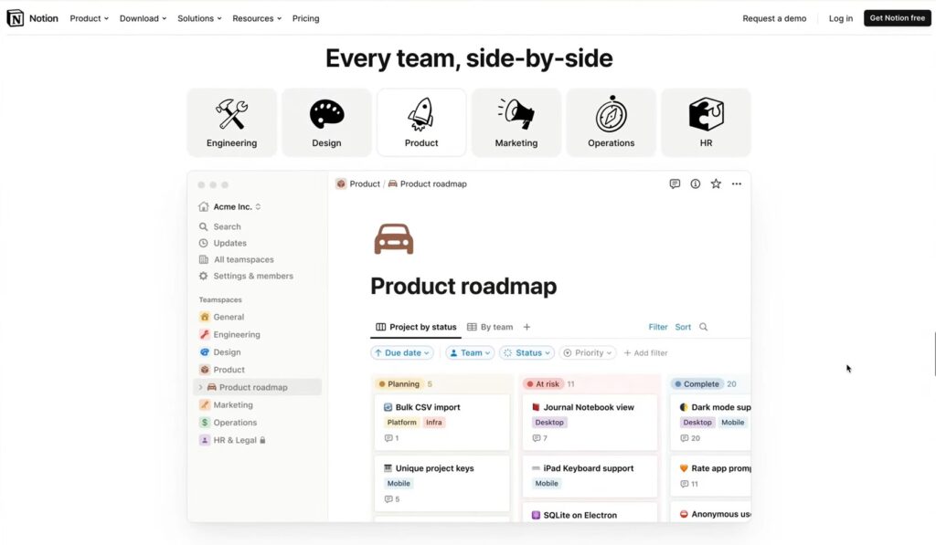Best Free Project Management Software - Notion