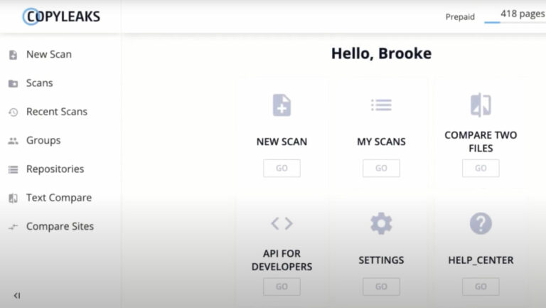 Copyleaks - Dashboard