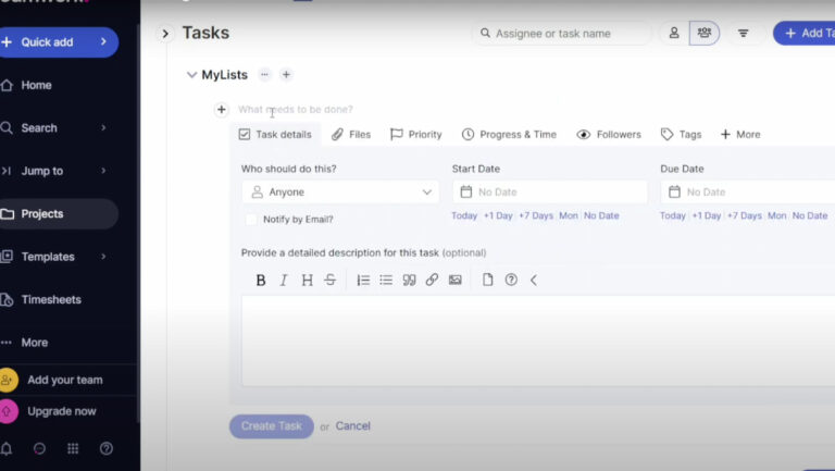 Teamwork.com - Task Details