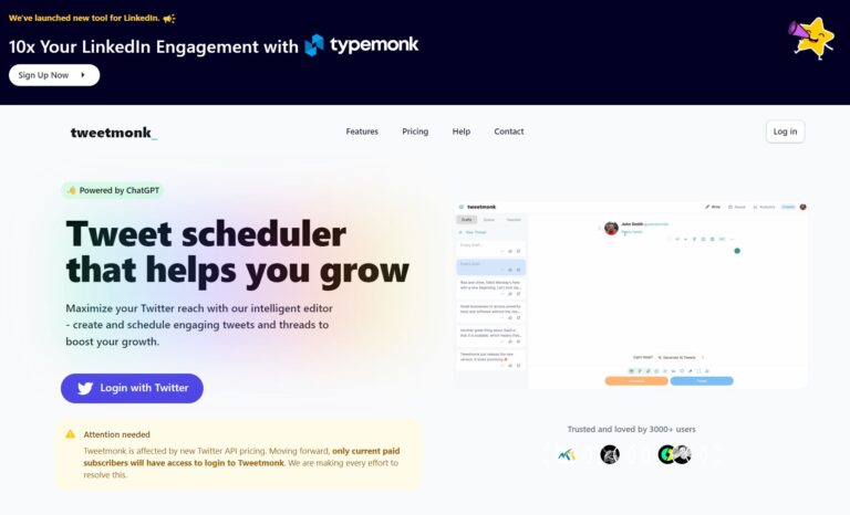 Tweetmonk Review Homepage