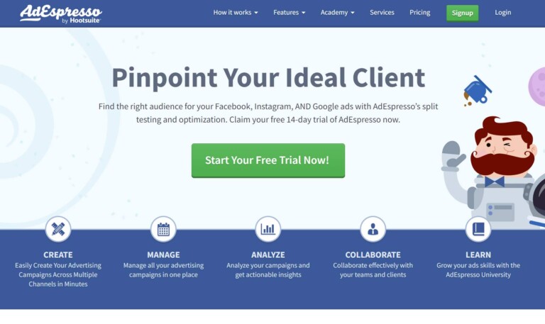 AdEspresso Review - Homepage