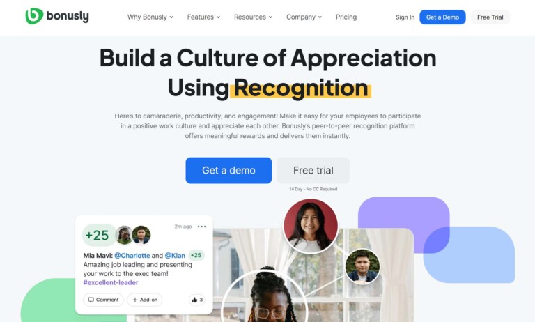 Bonusly Review Homepage
