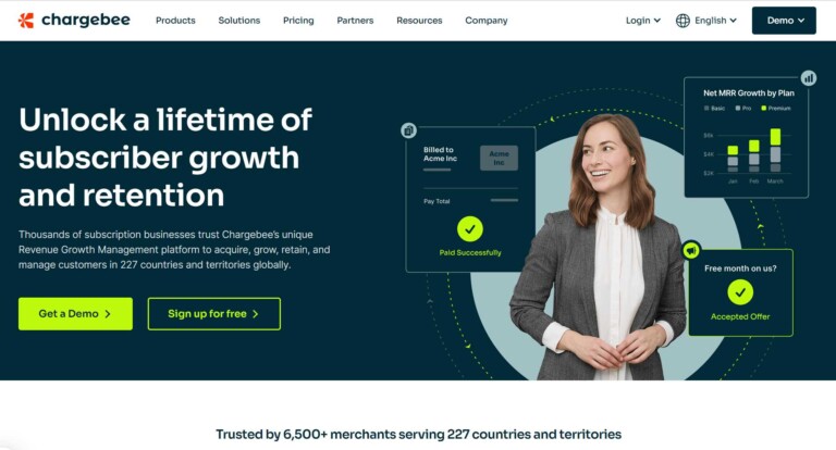 Chargebee Review - Homepage