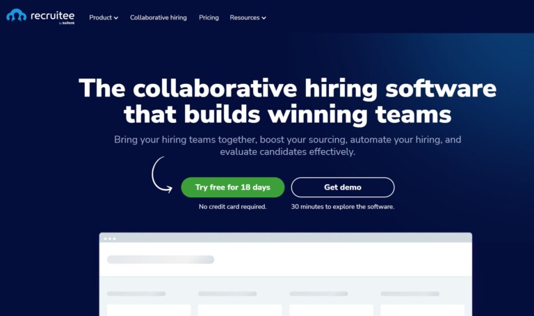 Recruitee Review Homepage