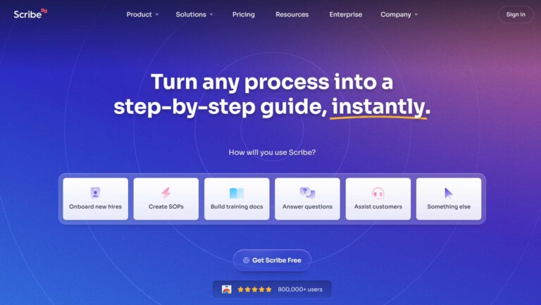 Scribe Review Homepage