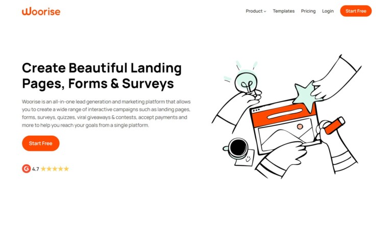 Woorise Review Homepage