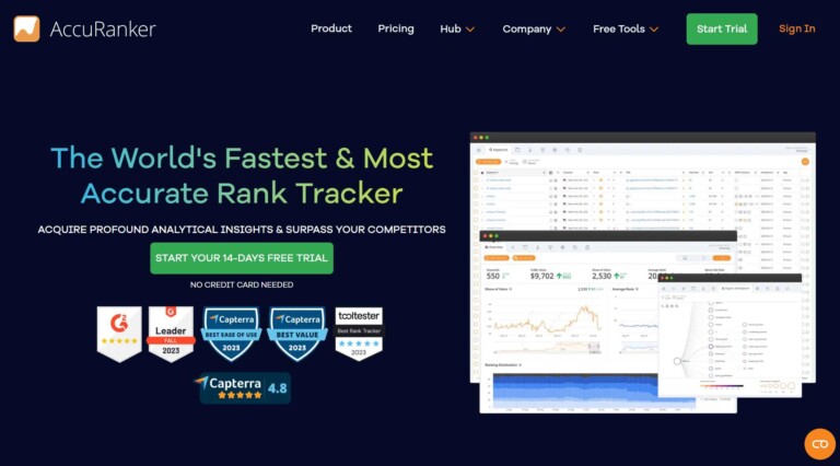 AccuRanker Review - Homepage