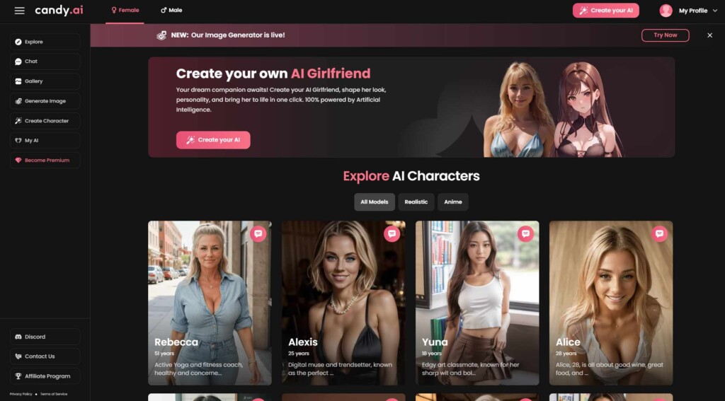Candy AI Review - Homepage
