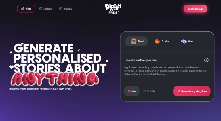 Dreampress AI Review - Homepage