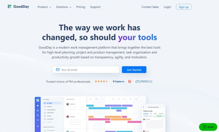 GoodDay Review - Homepage