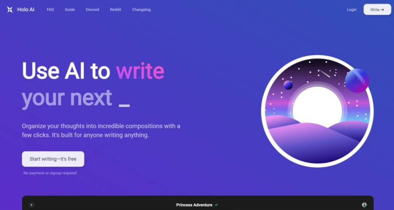 Holo AI Review - Homepage