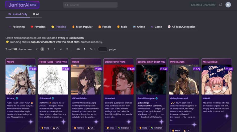 Janitor AI Review - Homepage