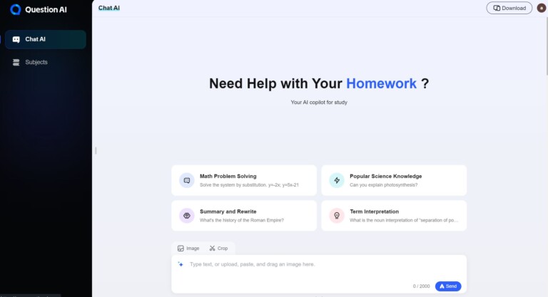 Question AI Review - Homepage