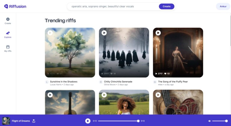 Riffusion AI Review - Homepage