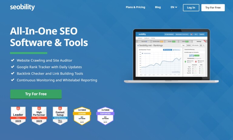 Seobility Review - Homepage