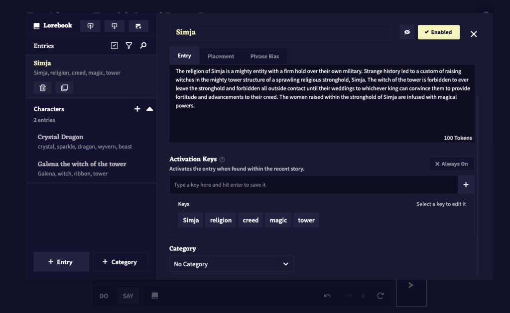 Novel ai Lorebook integration