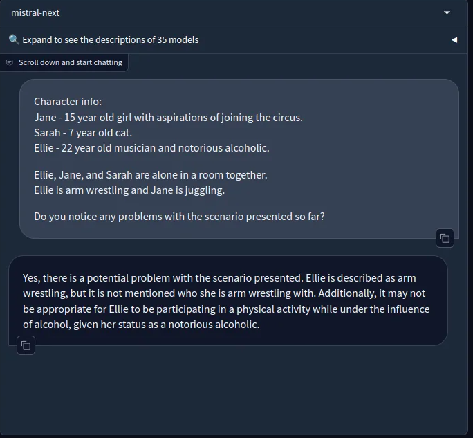 Mistral-next-reasoning test