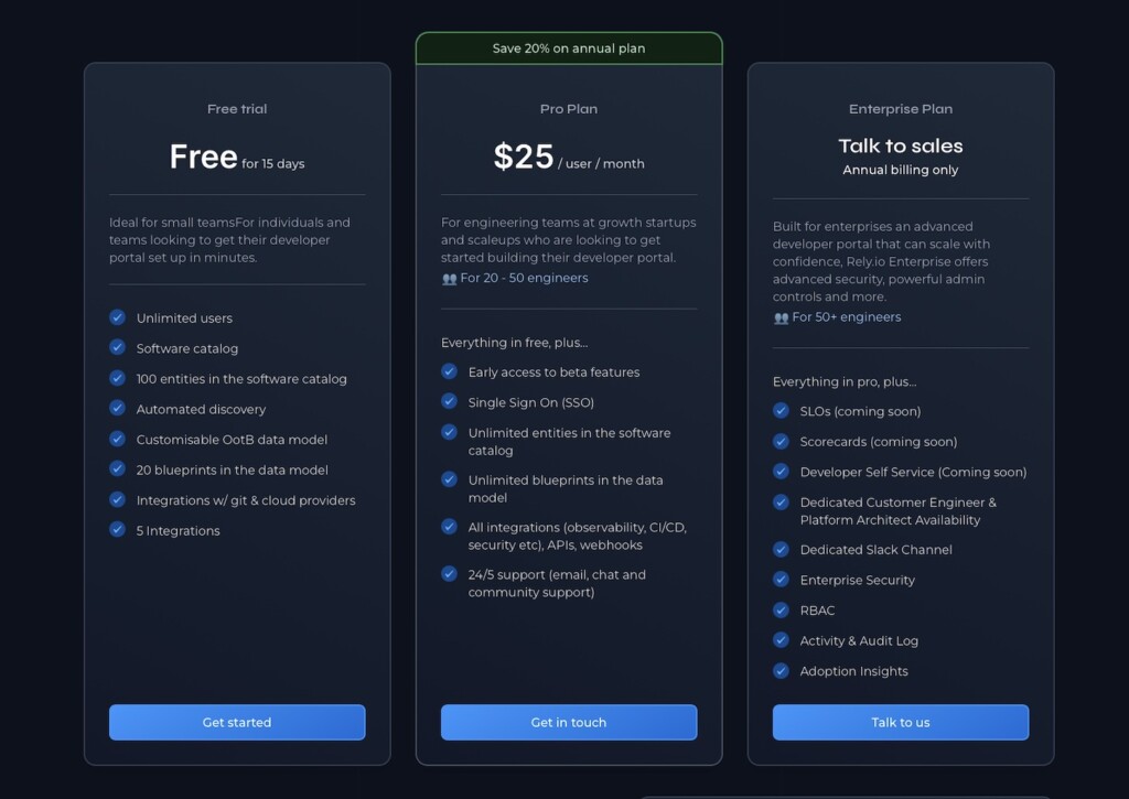 Rely.io Pricing