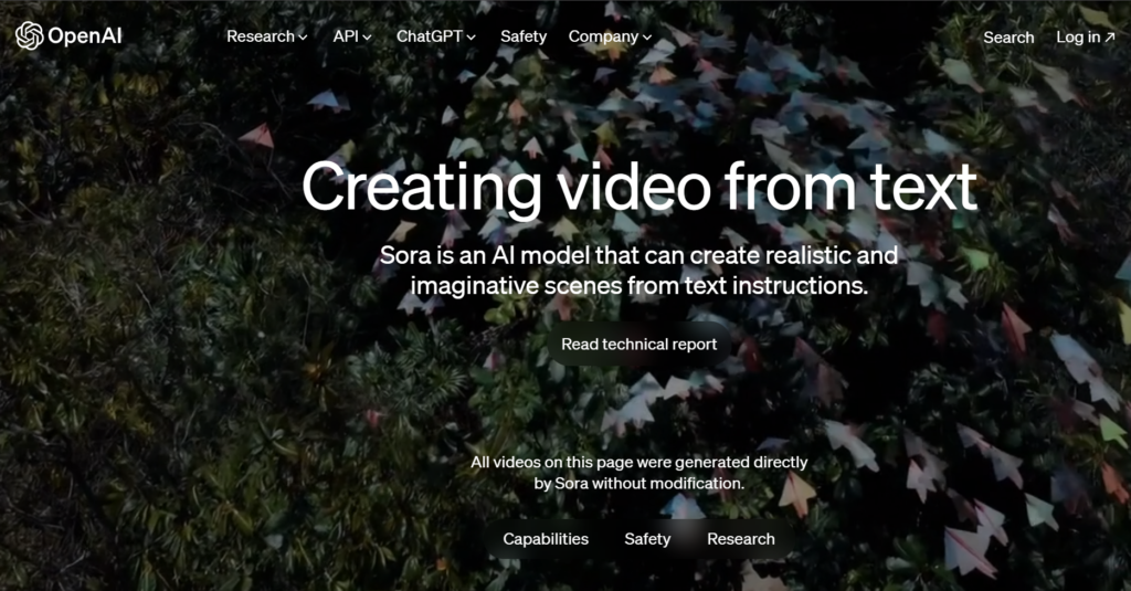 Sora AI Homepage