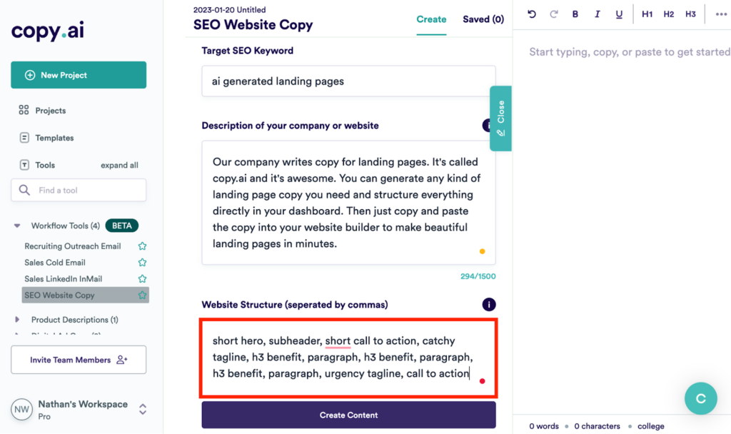 Copy AI Creativity
