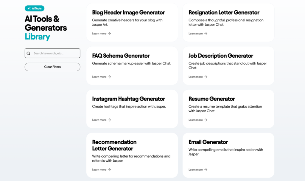 Jasper Content Types