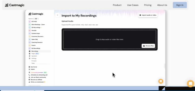 castmagic review recordings