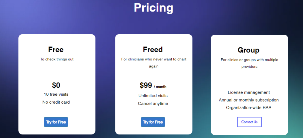 freed pricing