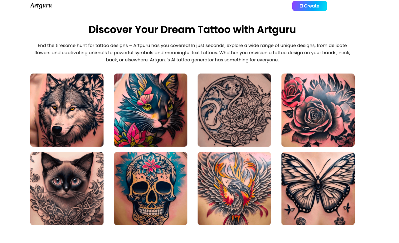 Artguru AI Tattoo Generator Create Custom Tattoo Designs Artguru ai tattoo generator create custom tattoo designs