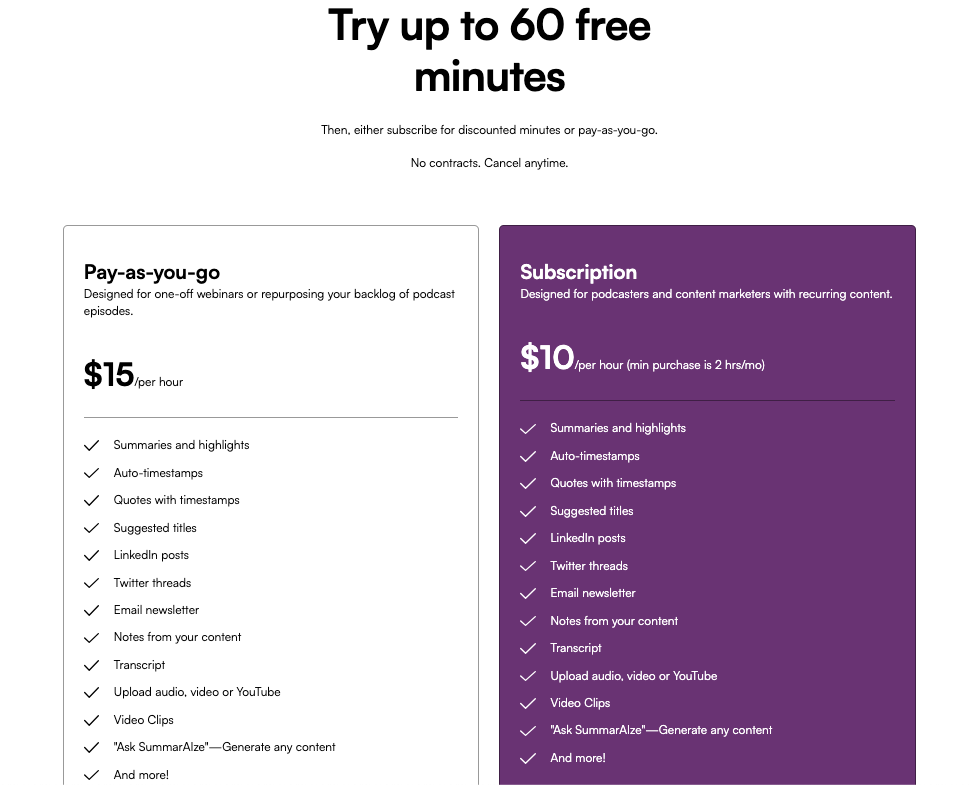 summaraize-pricing