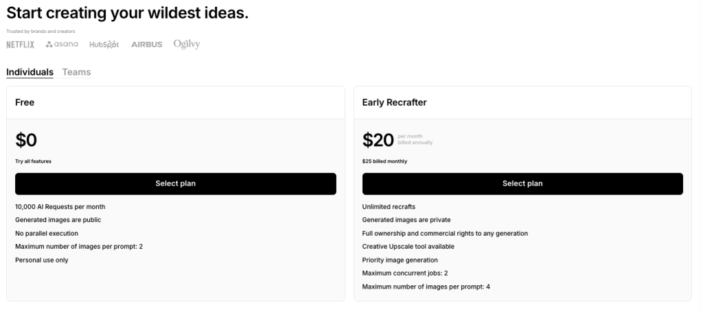 recraft-ai-pricing