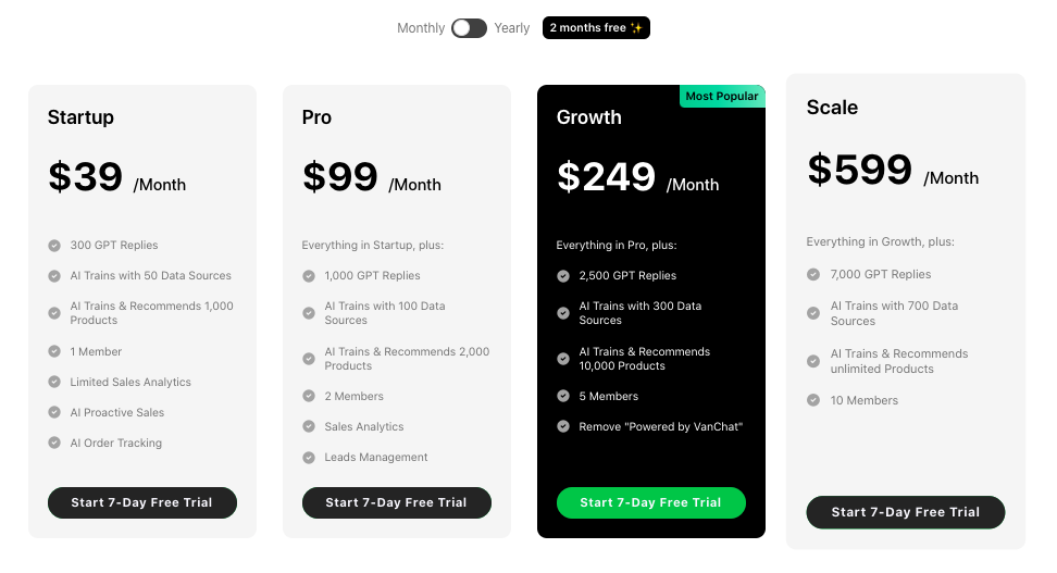 vanchat-pricing