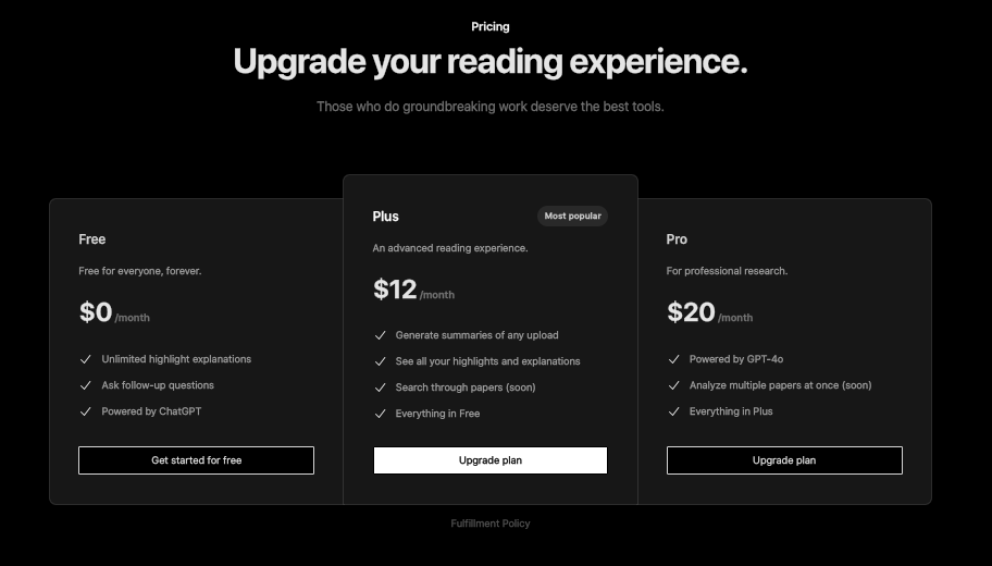 explainpaper-ai-pricing