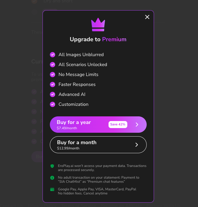 eroplay-ai-pricing