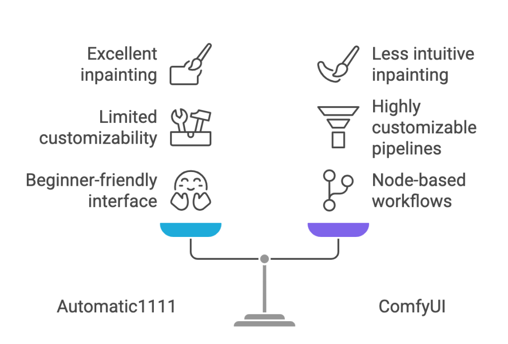 Automatic1111 vs ComfyUI Comparison