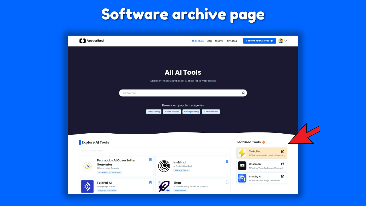 Software Archive page