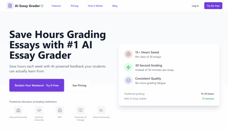 AI Essay Grader Homepage