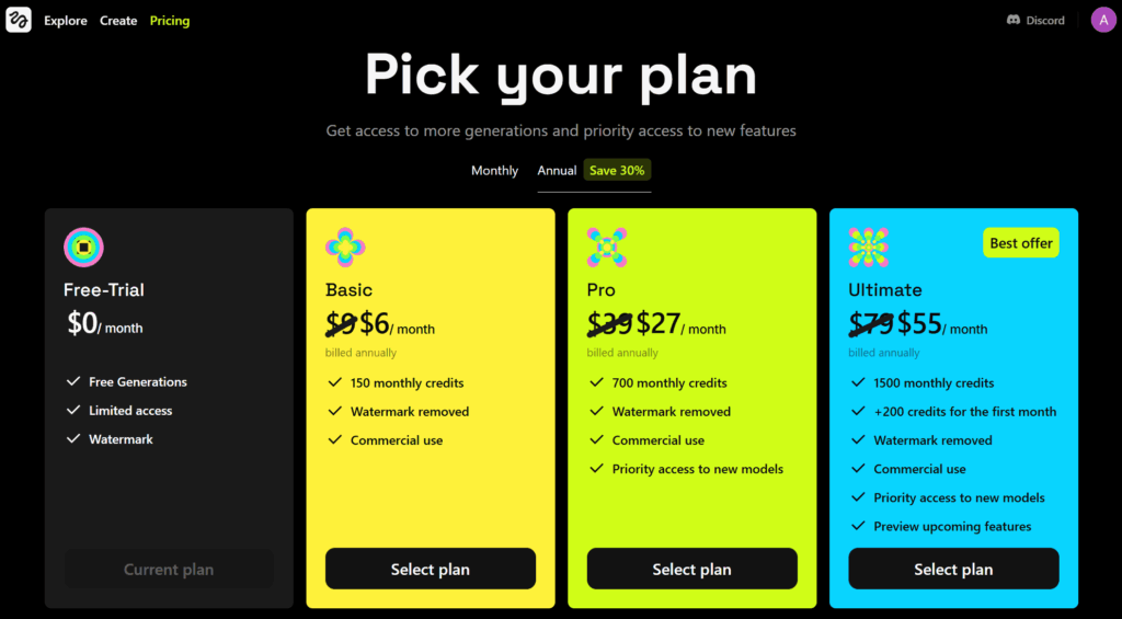 Higgsfield AI Pricing