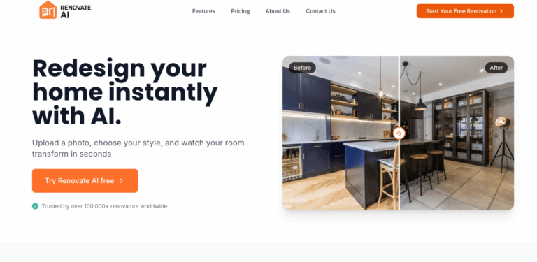 Renovate ai Homepage
