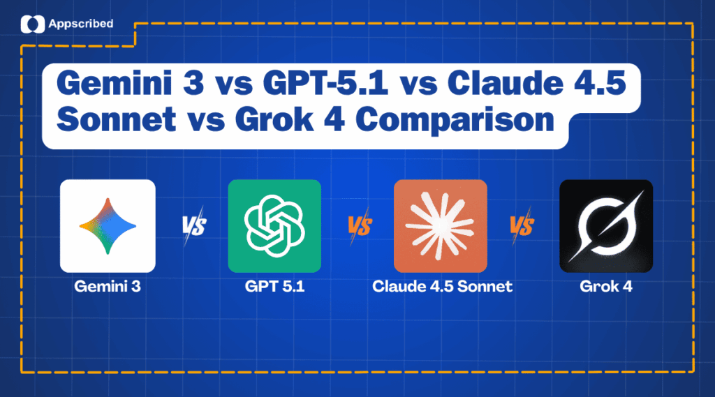 Gemini 3 vs GPT-5.1 vs Claude 4.5 Sonnet vs Grok 4 Comparison