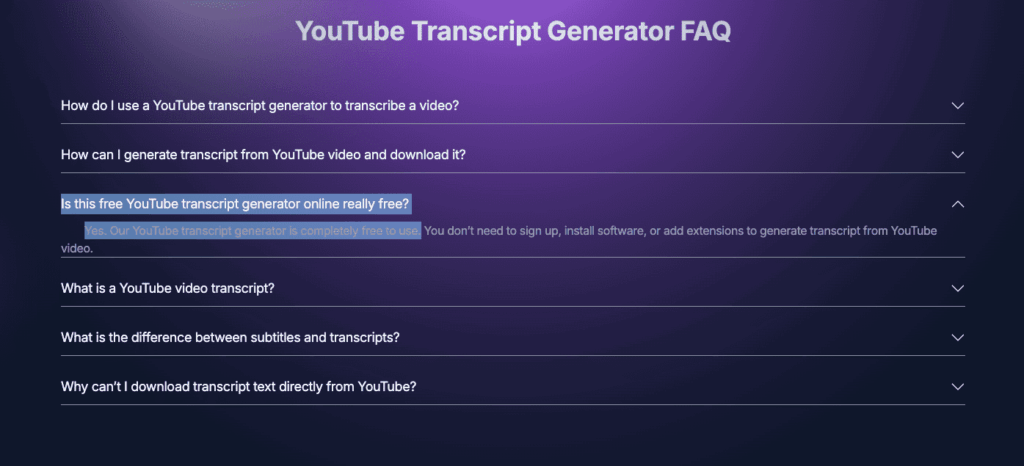 Arting ai youtube transcript generator pricing