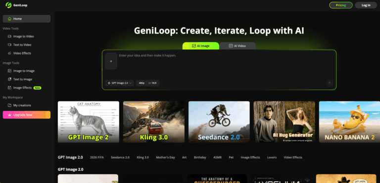 Geniloop homepage