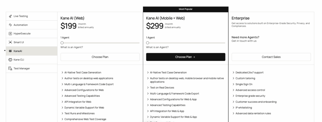 kane ai pricing