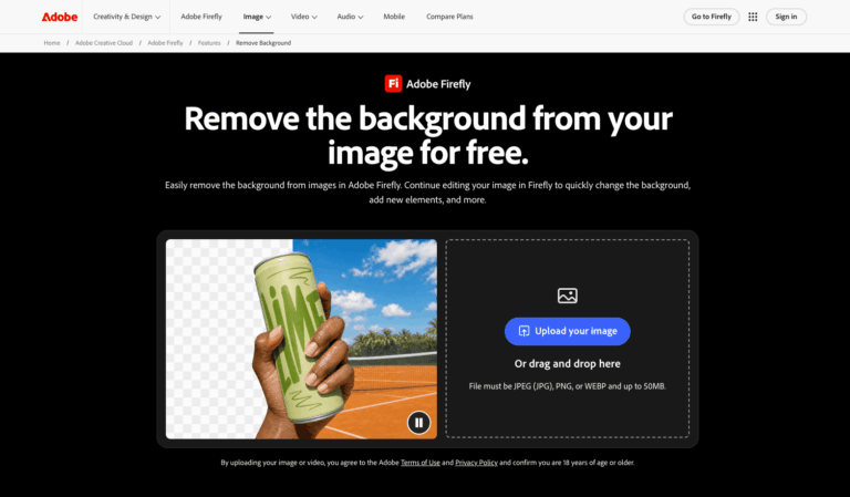 Adobe Firefly Background Removal