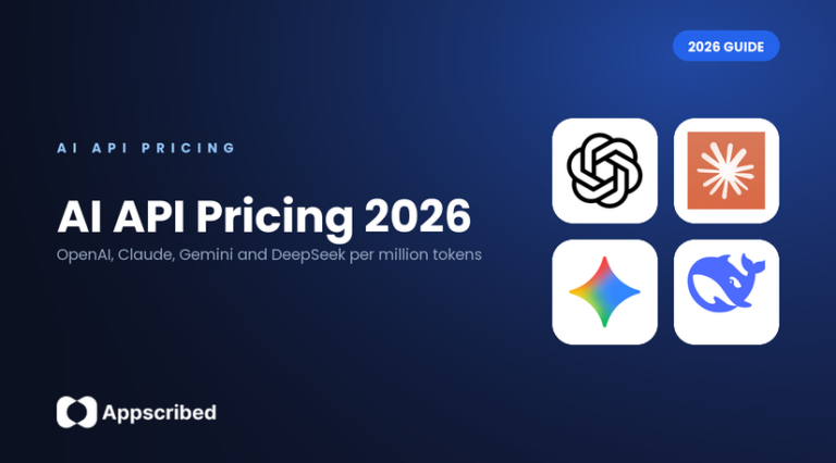 AI API pricing in 2026: OpenAI, Claude, Gemini and DeepSeek prices per million tokens, an Appscribed guide